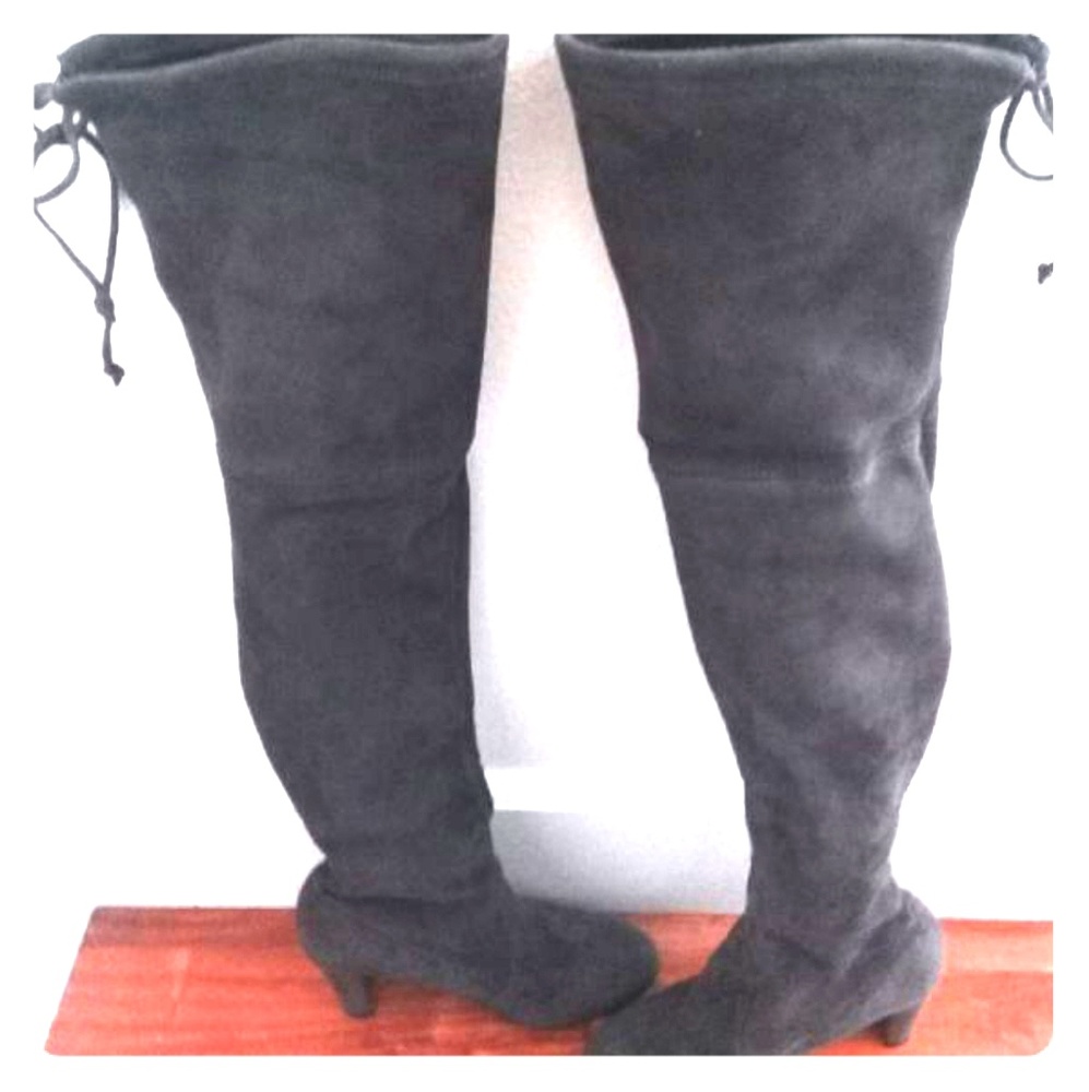 Stuart Weitzman Gray Suede Hiline Boots